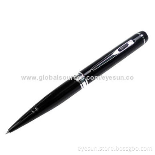 Spy Camera Pen with 1,280 x 720P, AVI Format, 4-pin USB and 5V DC Charging Voltage